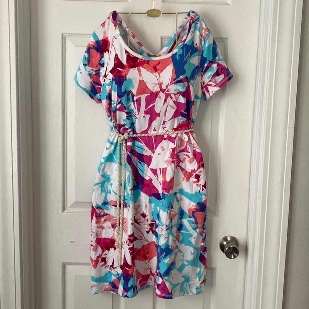 T by TALBOTS Multi-color Dress Size M  #025